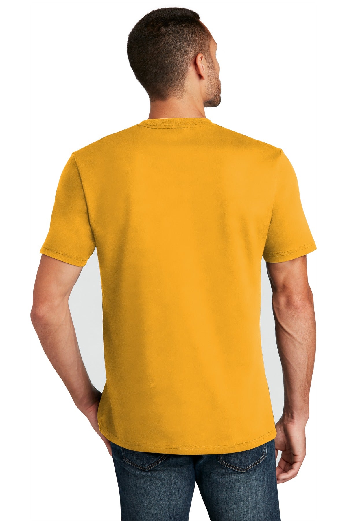 Custom Embroidered District T-Shirts  in Maize Yellow