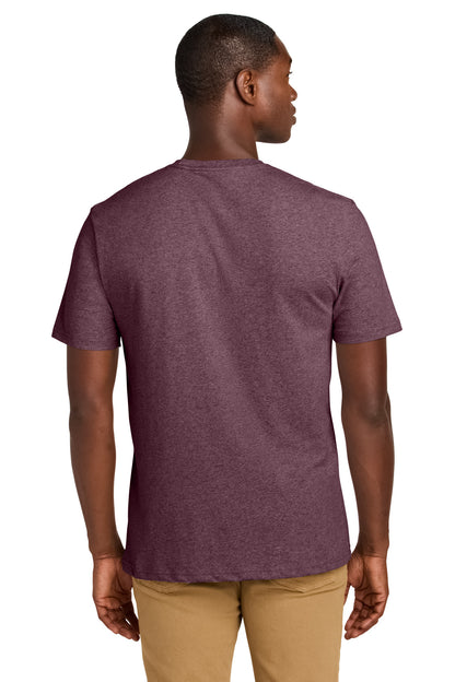 Custom Embroidered District T-Shirts  in Maroon Heather
