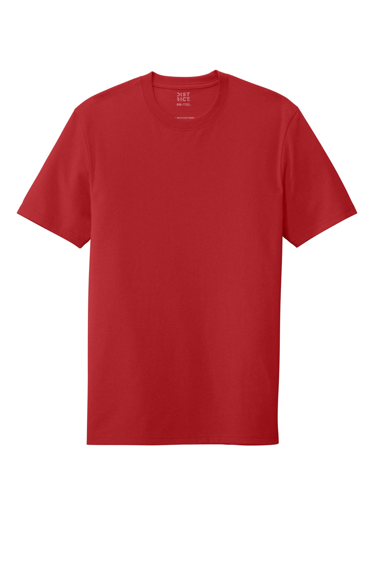 Custom Embroidered District T-Shirts  in Ruby Red
