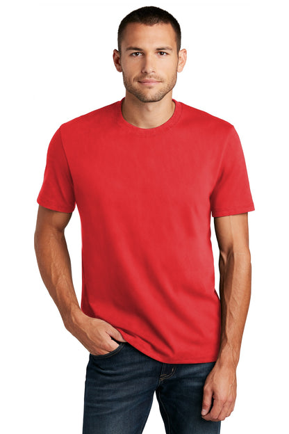 Custom Embroidered District T-Shirts  in Ruby Red
