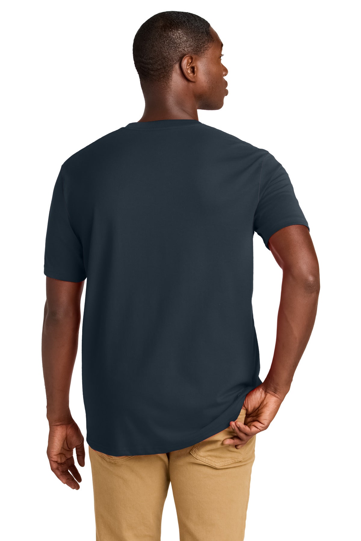 Custom Embroidered District T-Shirts  in True Navy