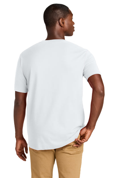 Custom Embroidered District T-Shirts  in White