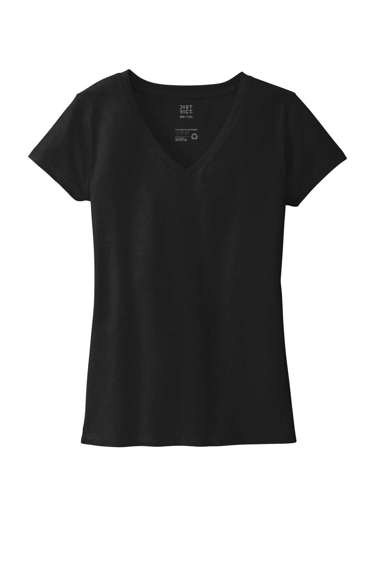 Custom Embroidered District T-Shirts  in Black