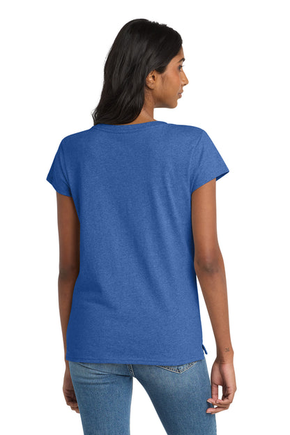 Custom Embroidered District T-Shirts  in Blue Heather