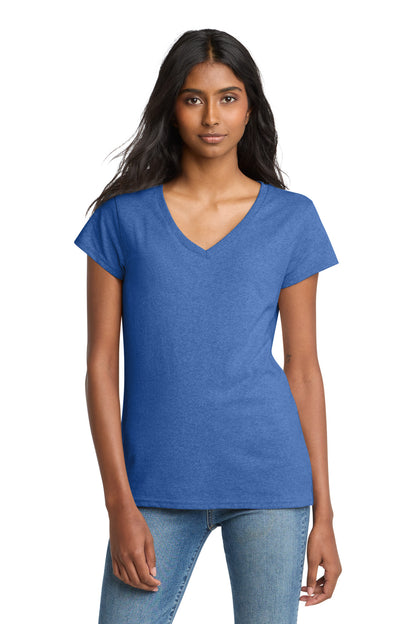 Custom Embroidered District T-Shirts  in Blue Heather