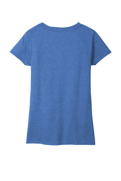Custom Embroidered District T-Shirts  in Blue Heather