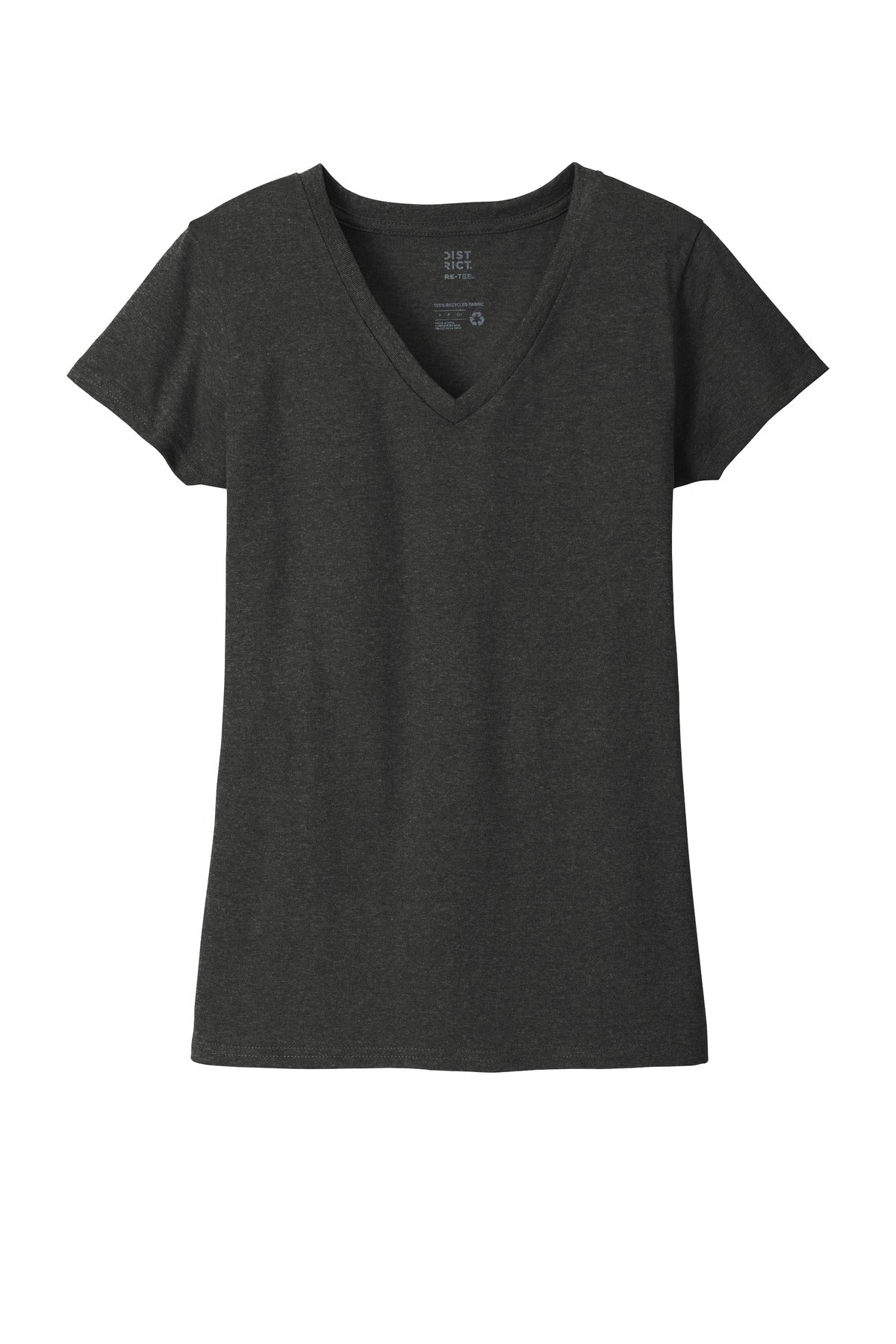 Custom Embroidered District T-Shirts  in Charcoal Heather