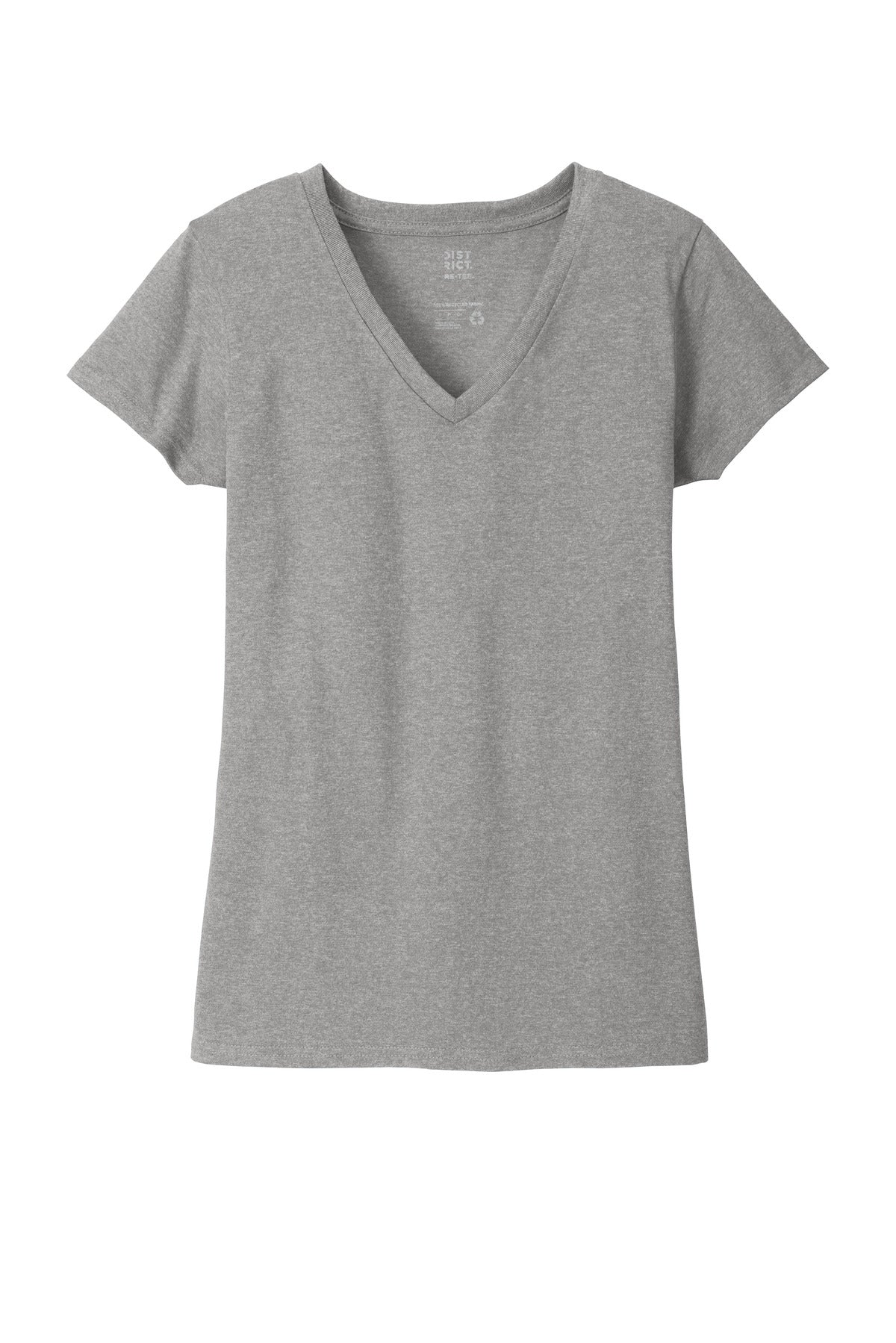 Custom Embroidered District T-Shirts  in Light Heather Grey