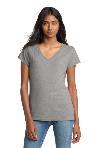 Custom Embroidered District T-Shirts  in Light Heather Grey