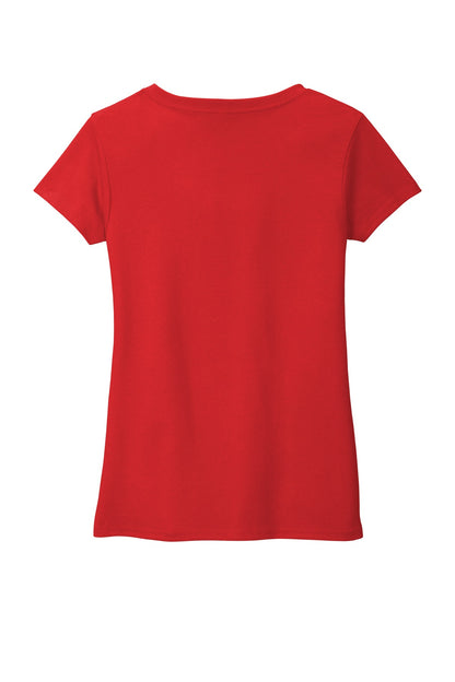 Custom Embroidered District T-Shirts  in Ruby Red