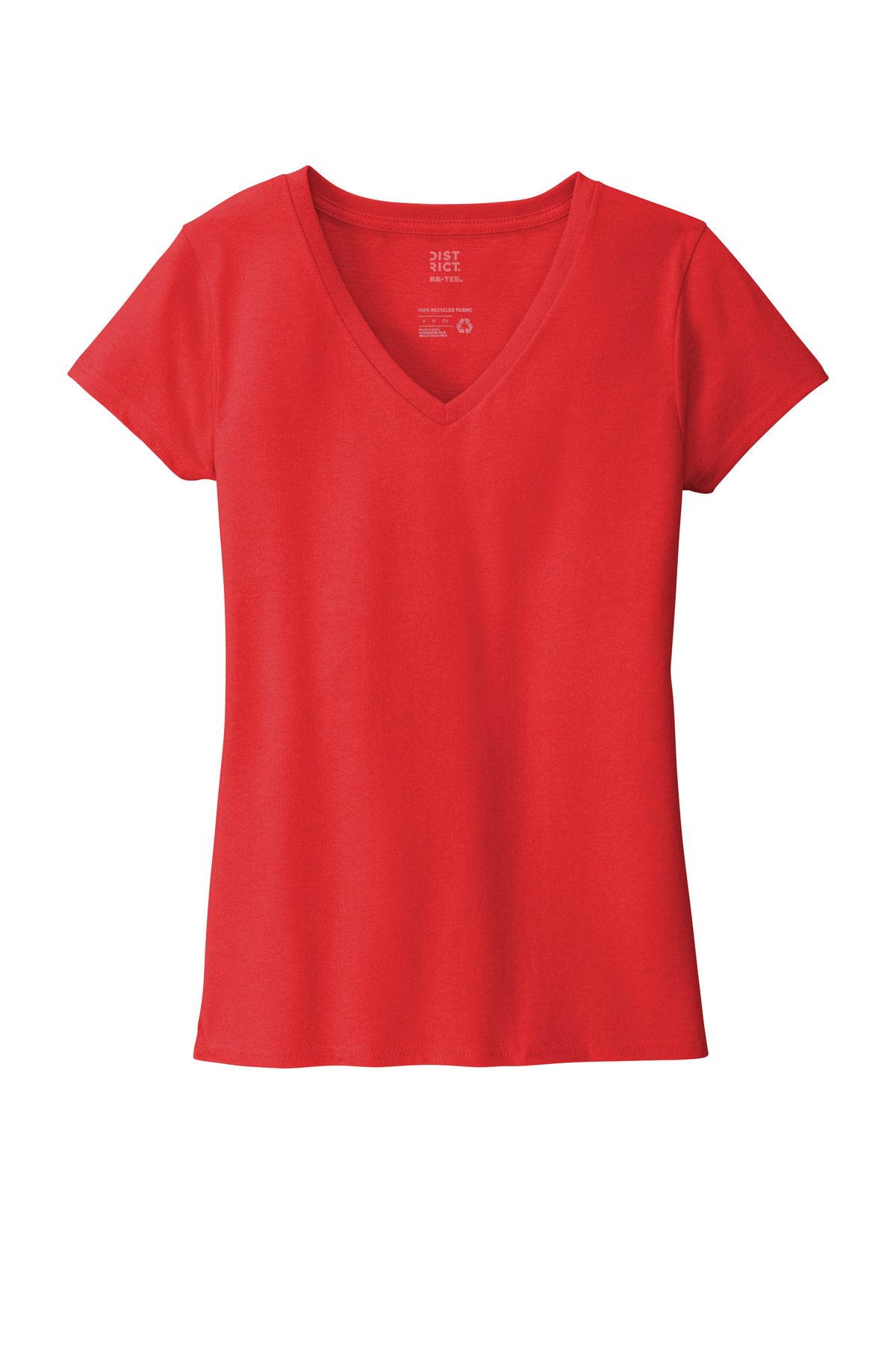 Custom Embroidered District T-Shirts  in Ruby Red
