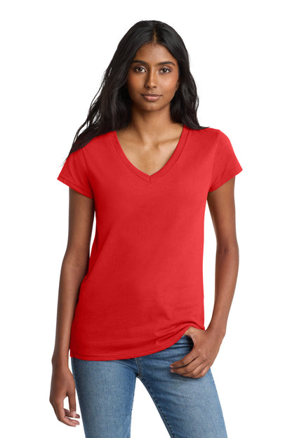 Custom Embroidered District T-Shirts  in Ruby Red
