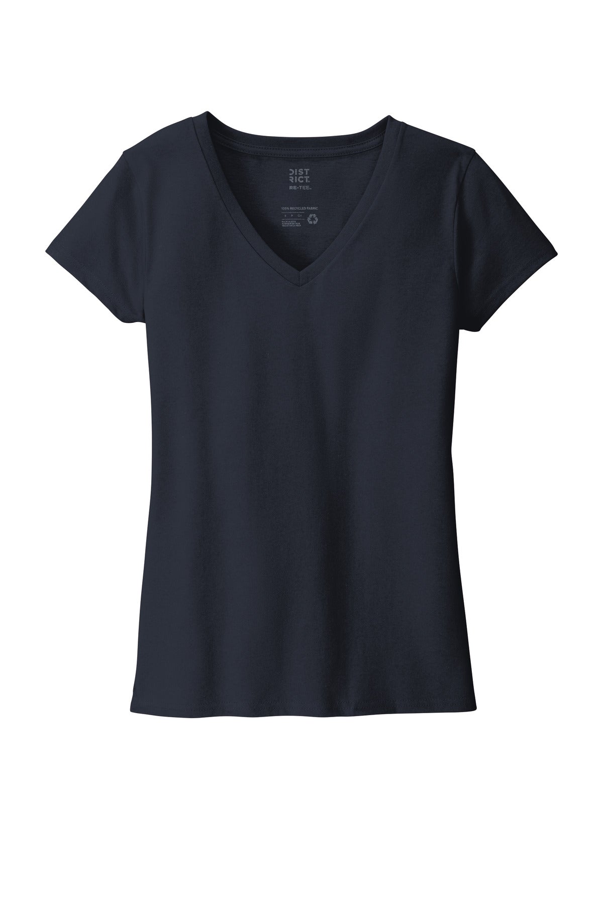 Custom Embroidered District T-Shirts  in True Navy
