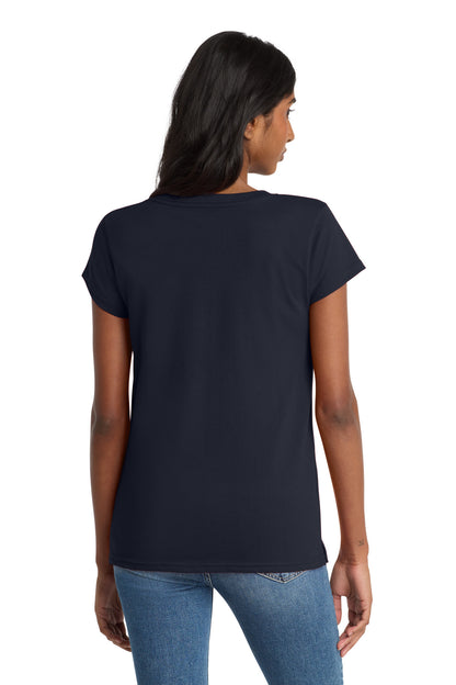Custom Embroidered District T-Shirts  in True Navy
