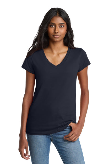 Custom Embroidered District T-Shirts  in True Navy
