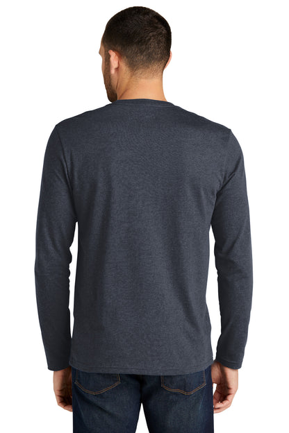 Custom Embroidered District Re-Tee Long Sleeve DT8003,Heathered Navy