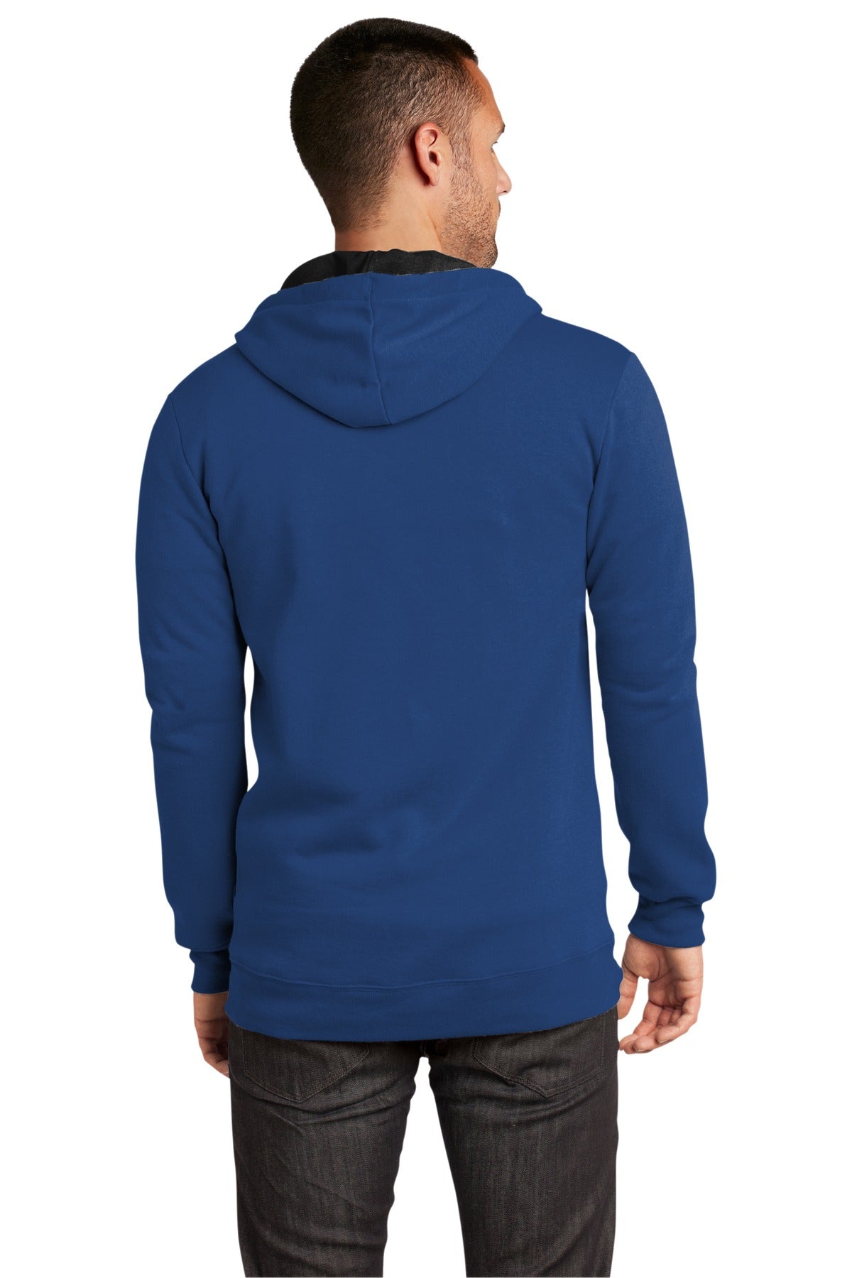Custom Embroidered District The Concert Fleece Full-Zip Hoodie. DT800,Deep Royal