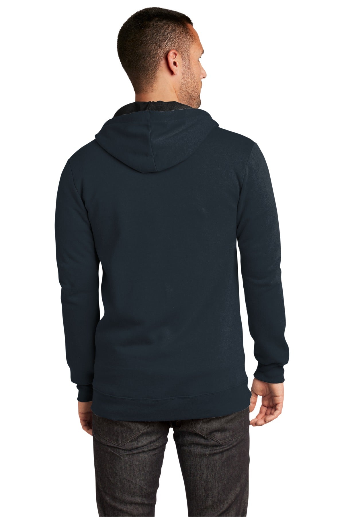 Custom Embroidered District The Concert Fleece Full-Zip Hoodie. DT800,New Navy