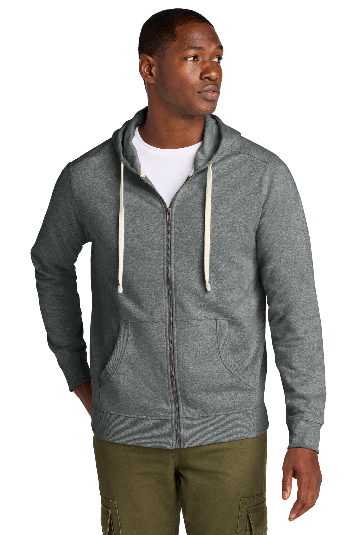 Custom Embroidered District Sweatshirts/Fleece in Deep Grey Heather