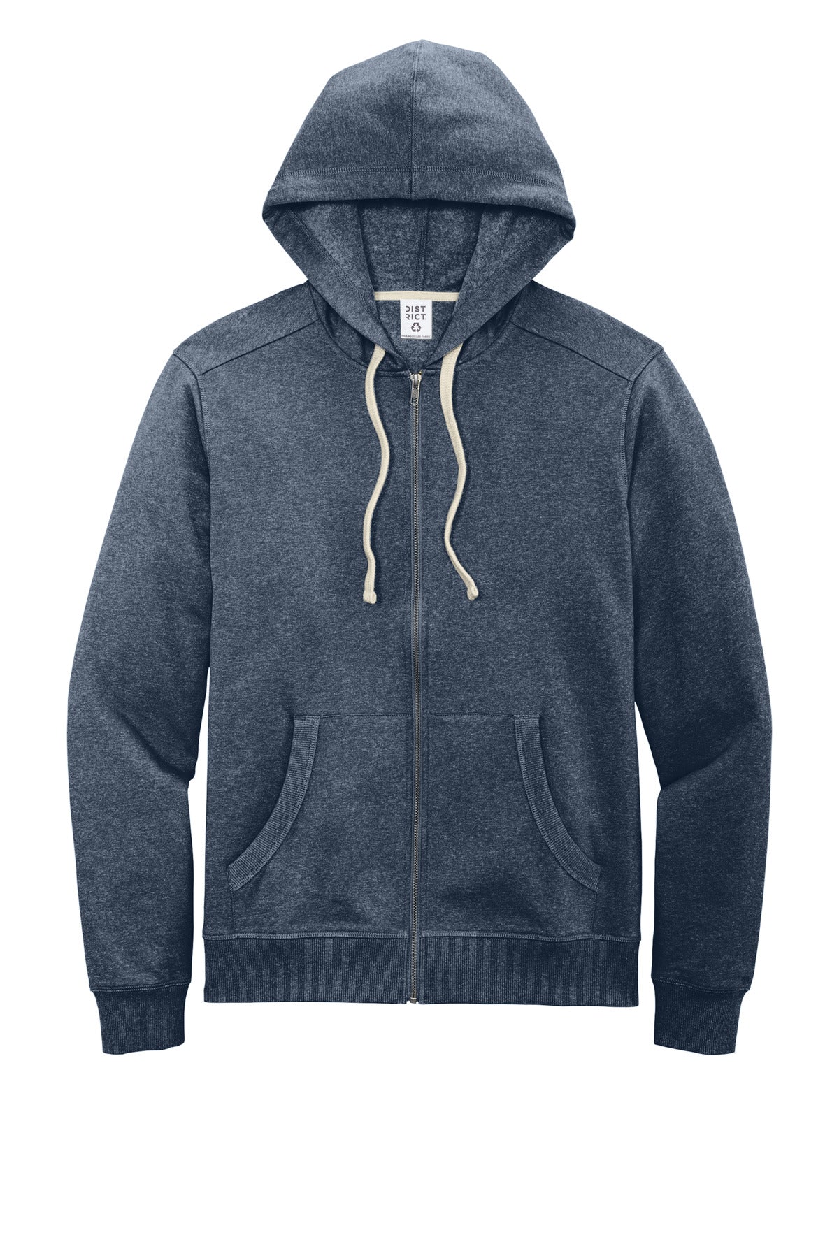 Custom Embroidered District Sweatshirts/Fleece in Heathered Navy