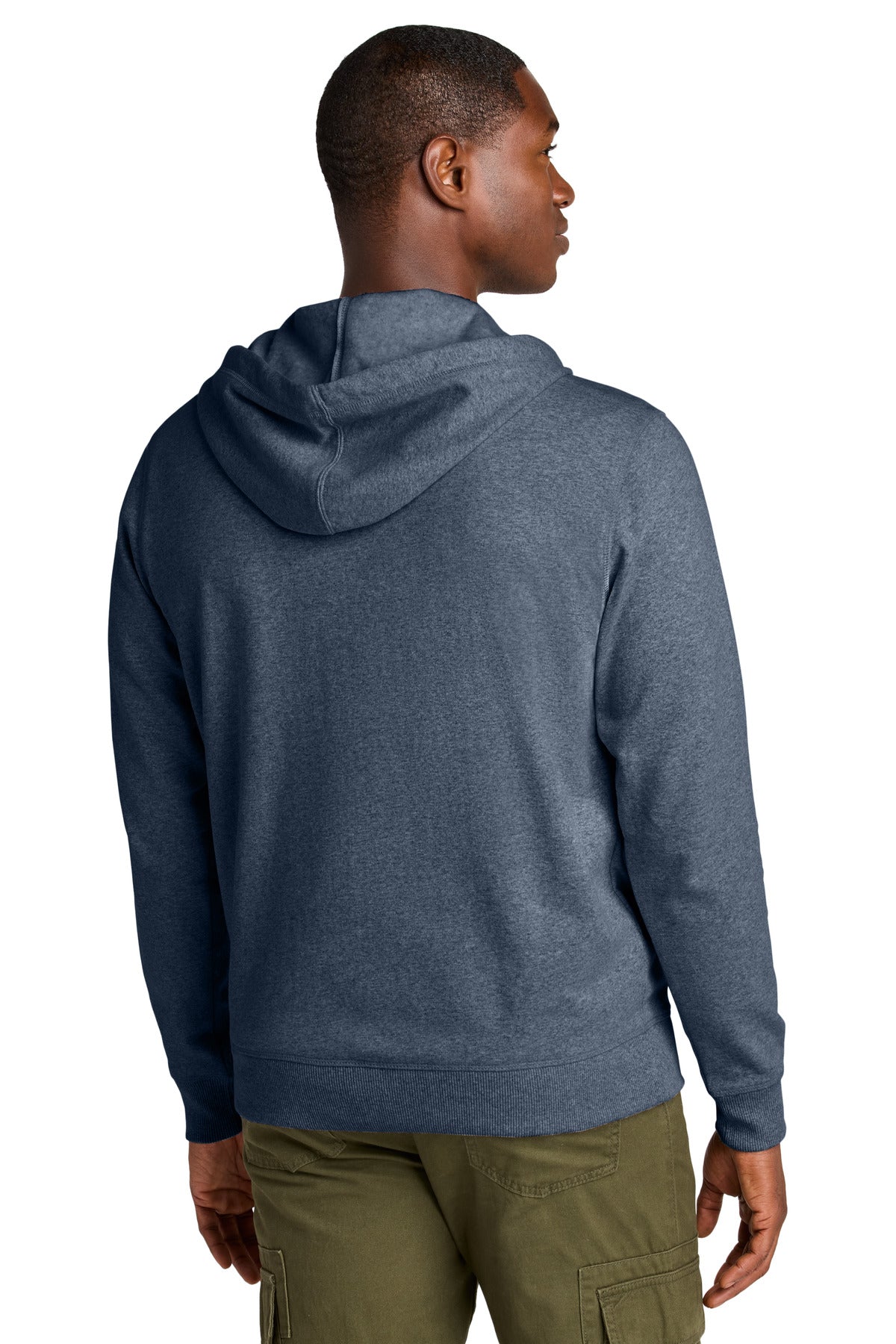 Custom Embroidered District Sweatshirts/Fleece in Heathered Navy