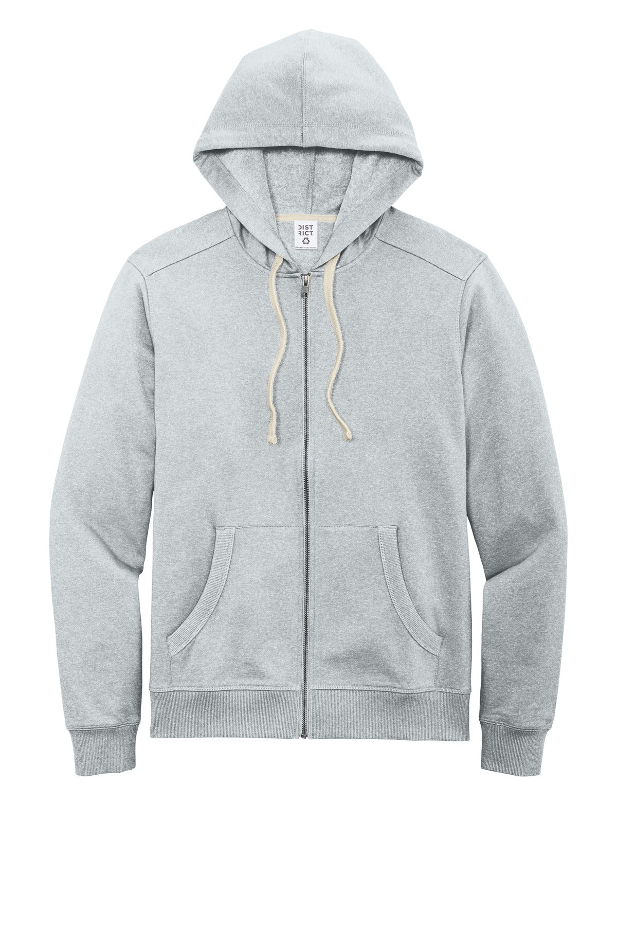 Custom Embroidered District Sweatshirts/Fleece in Light Heather Grey
