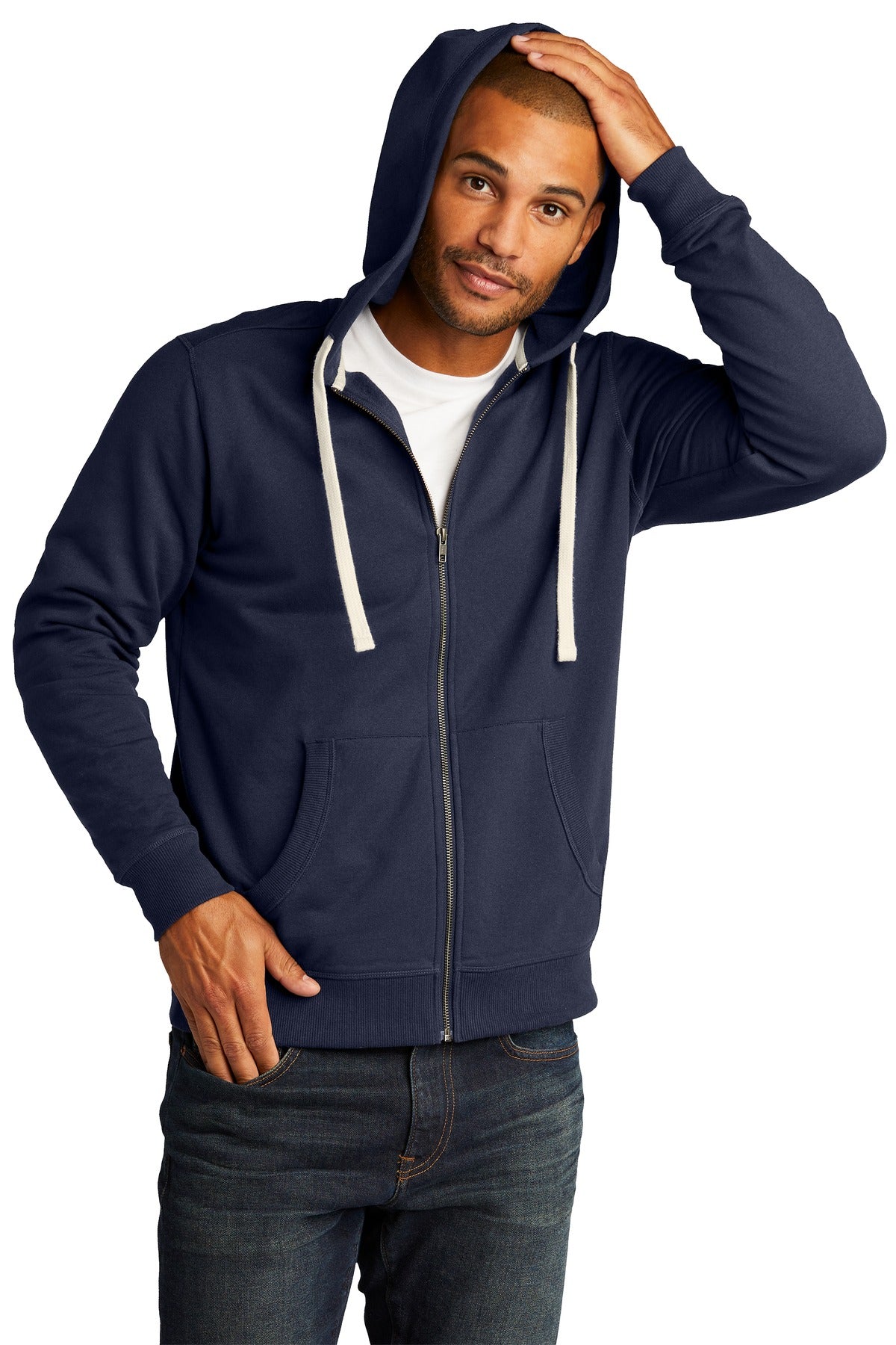Custom Embroidered District Sweatshirts/Fleece in True Navy