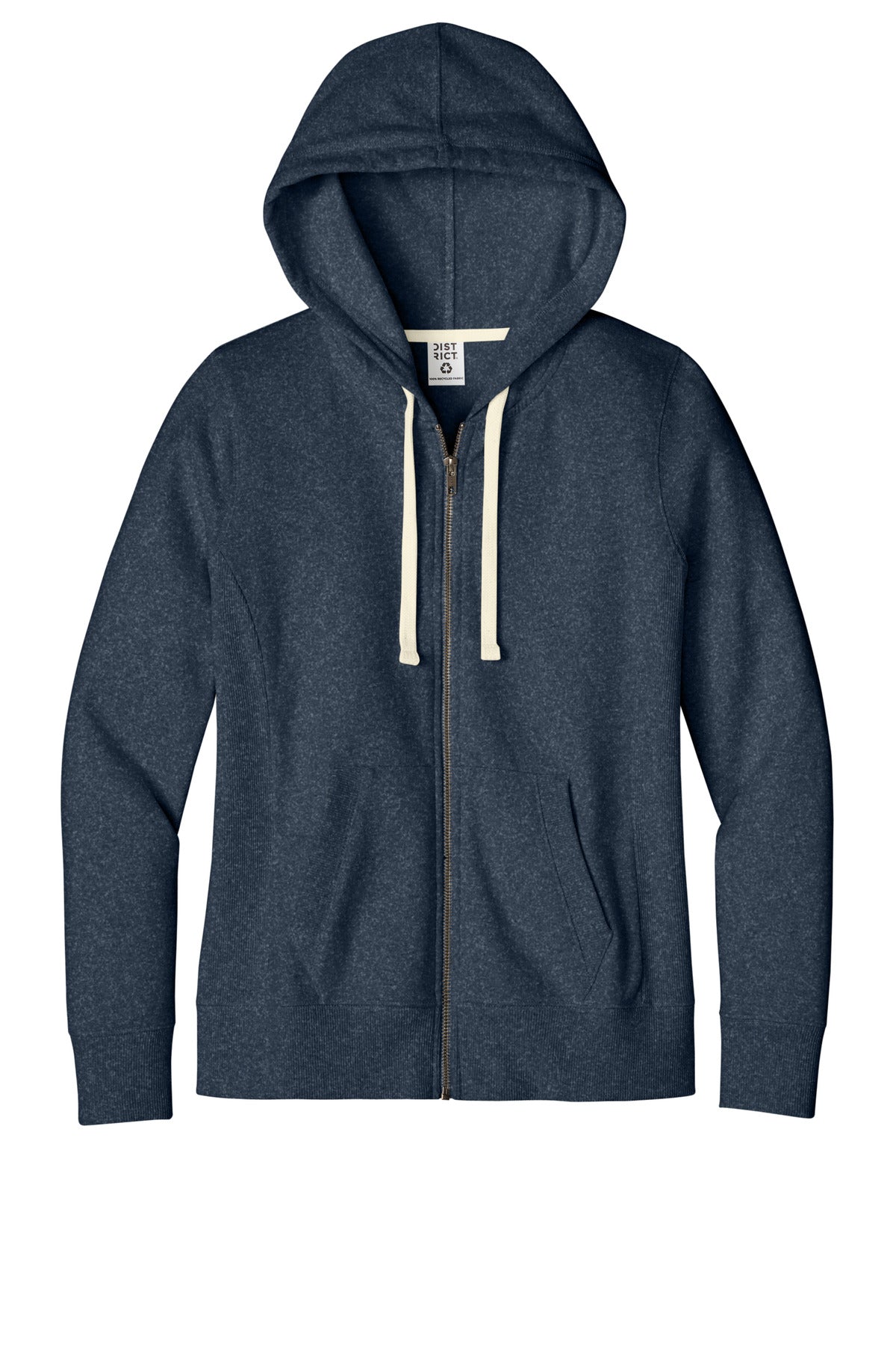 Custom Embroidered District Sweatshirts/Fleece in Heathered Navy