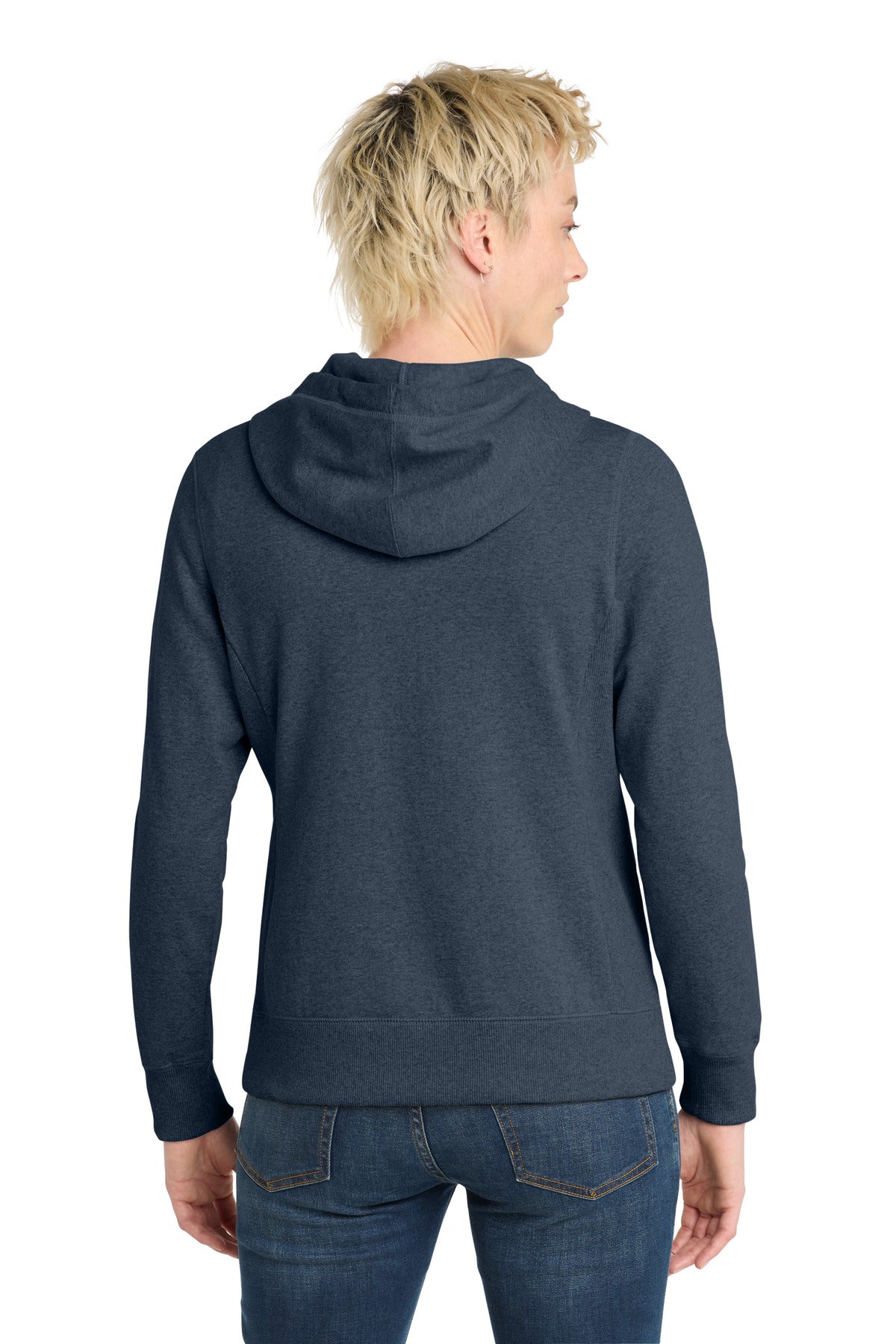 Custom Embroidered District Sweatshirts/Fleece in Heathered Navy