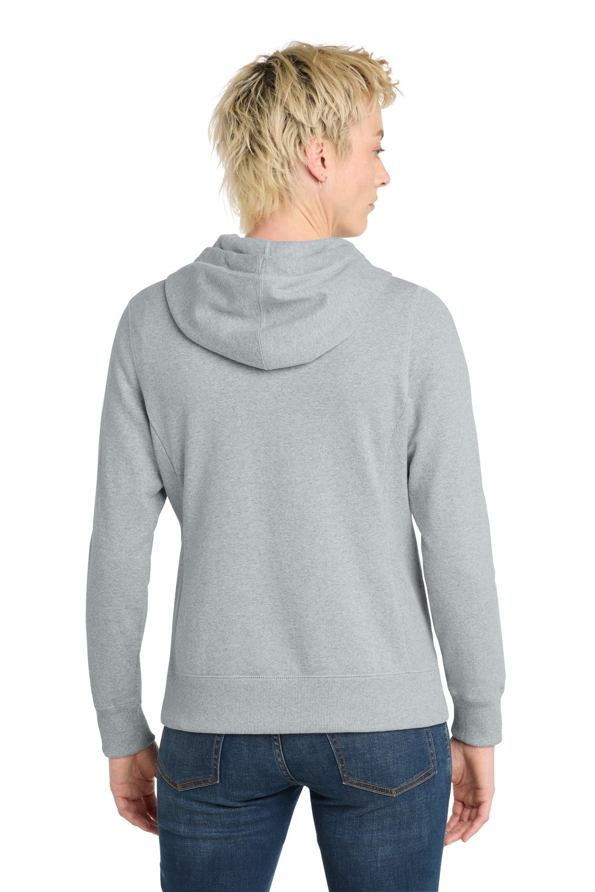 Custom Embroidered District Sweatshirts/Fleece in Light Heather Grey