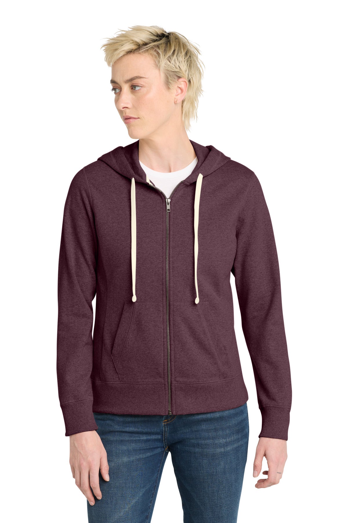 Custom Embroidered District Sweatshirts/Fleece in Maroon Heather