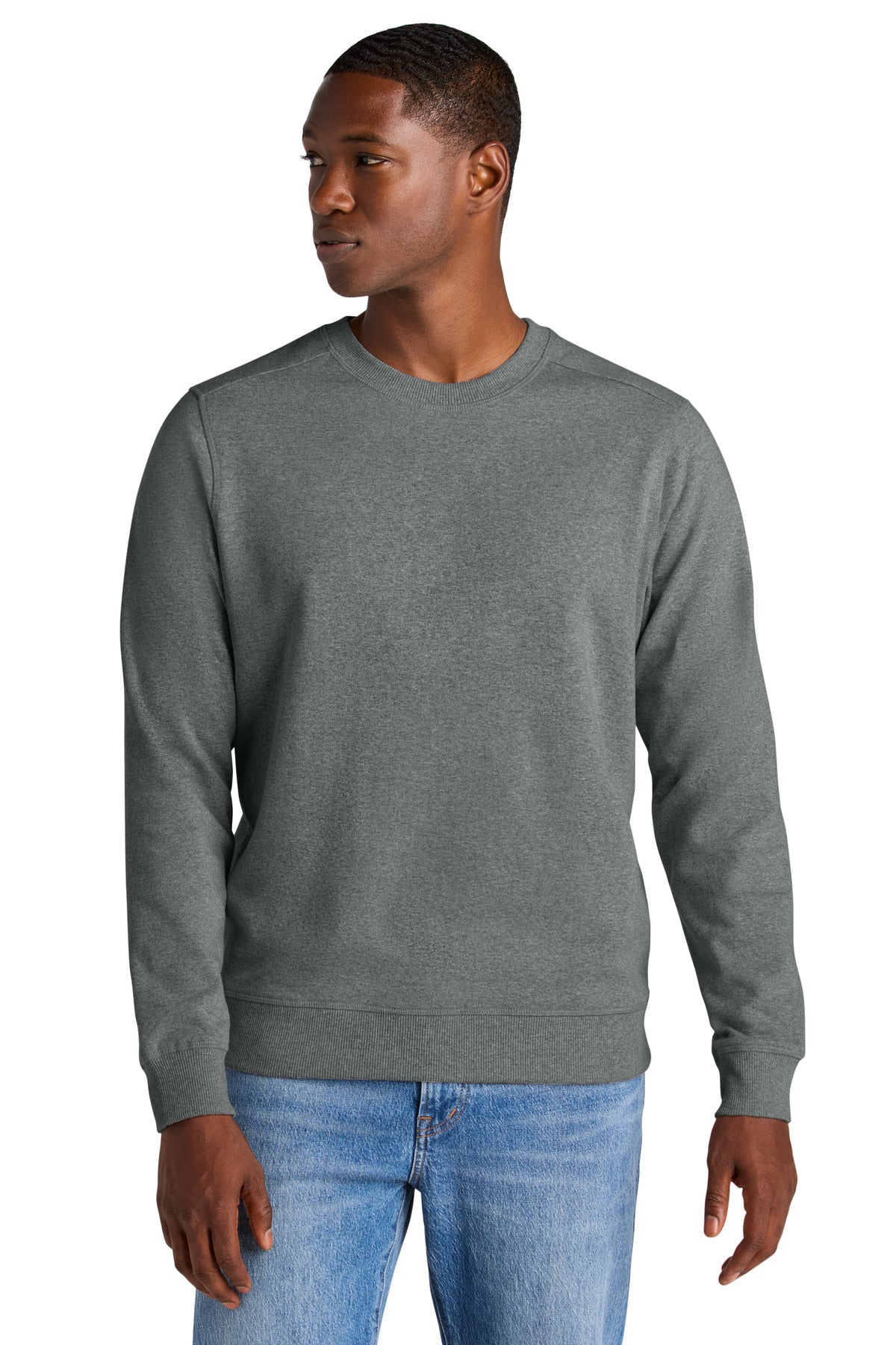 Custom Embroidered District Sweatshirts/Fleece in Deep Grey Heather