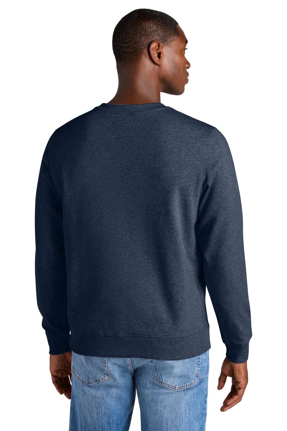Custom Embroidered District Sweatshirts/Fleece in Heathered Navy