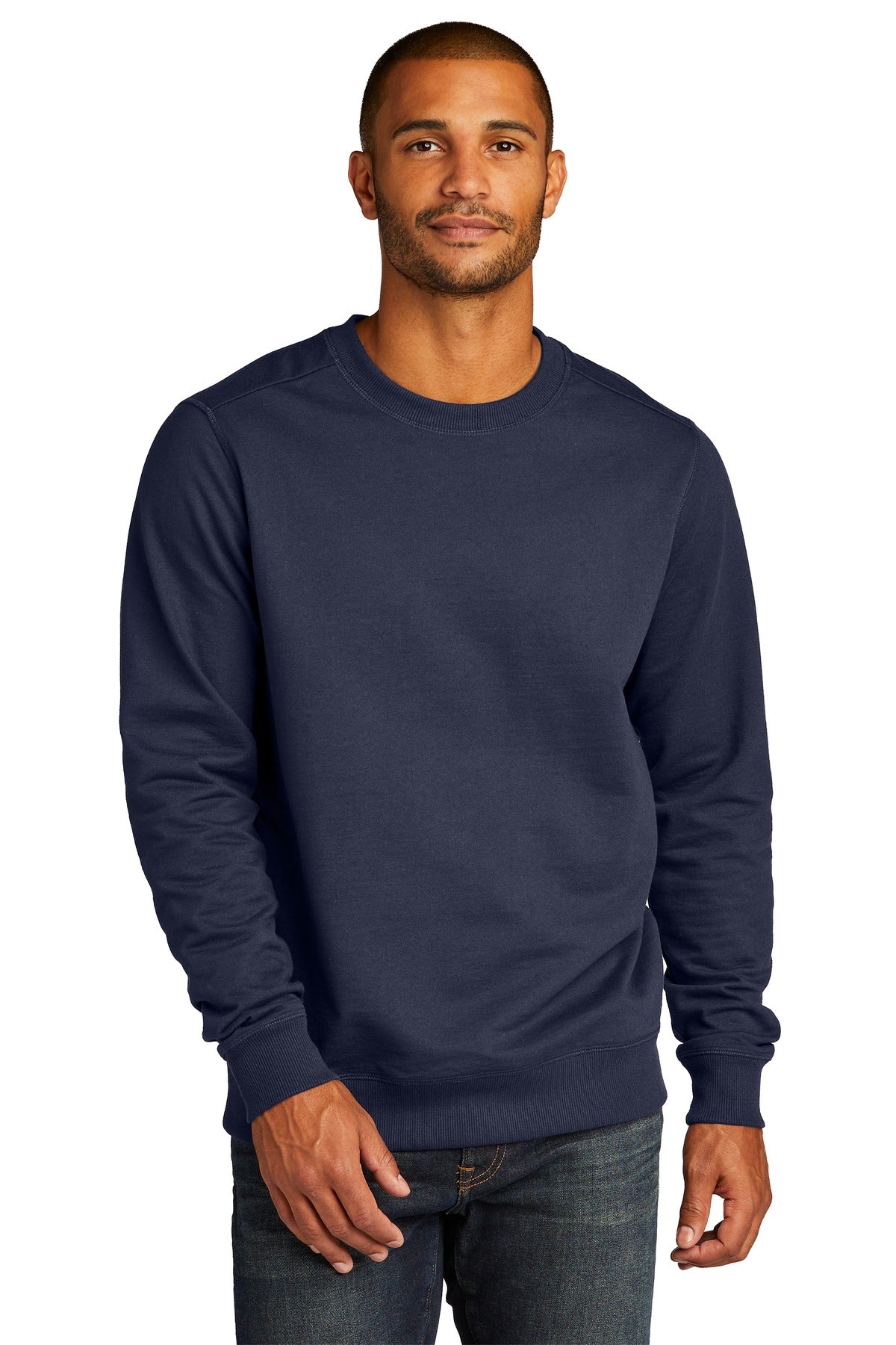 Custom Embroidered District Sweatshirts/Fleece in True Navy