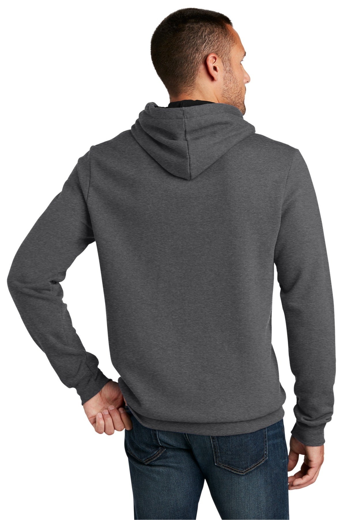 Custom Embroidered District The Concert Fleece Hoodie. DT810,Heathered Charcoal
