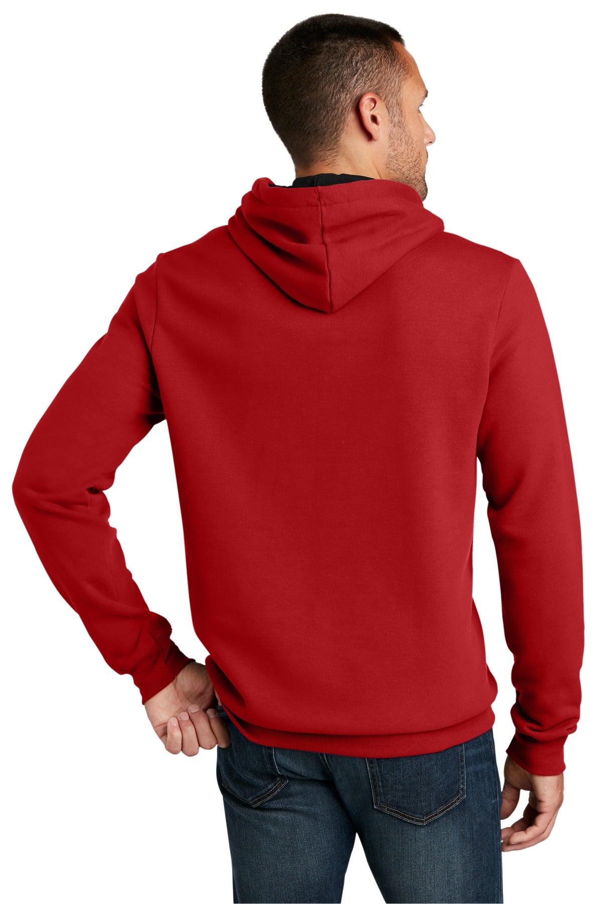 Custom Embroidered District The Concert Fleece Hoodie. DT810,New Red