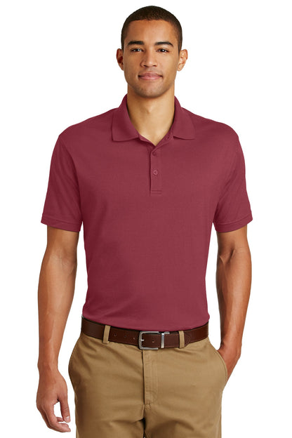 Custom Embroidered Eddie Bauer Polos/Knits in Red Rhubarb