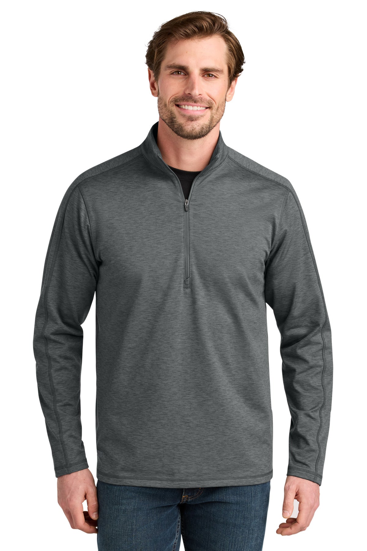 Custom Embroidered Eddie Bauer Sweatshirts in Metal Grey Heather
