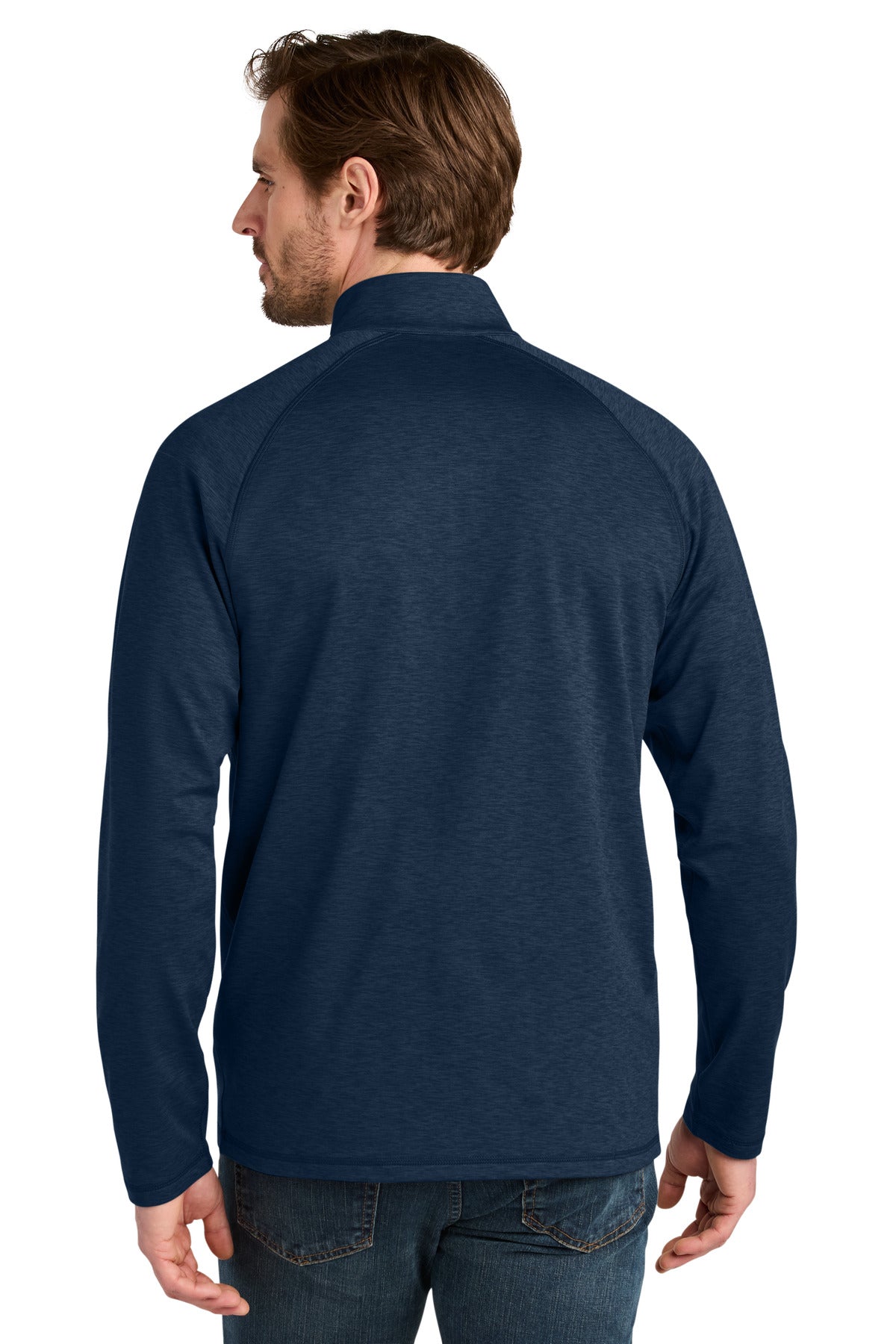 Custom Embroidered Eddie Bauer Sweatshirts in River Blue Navy Heather