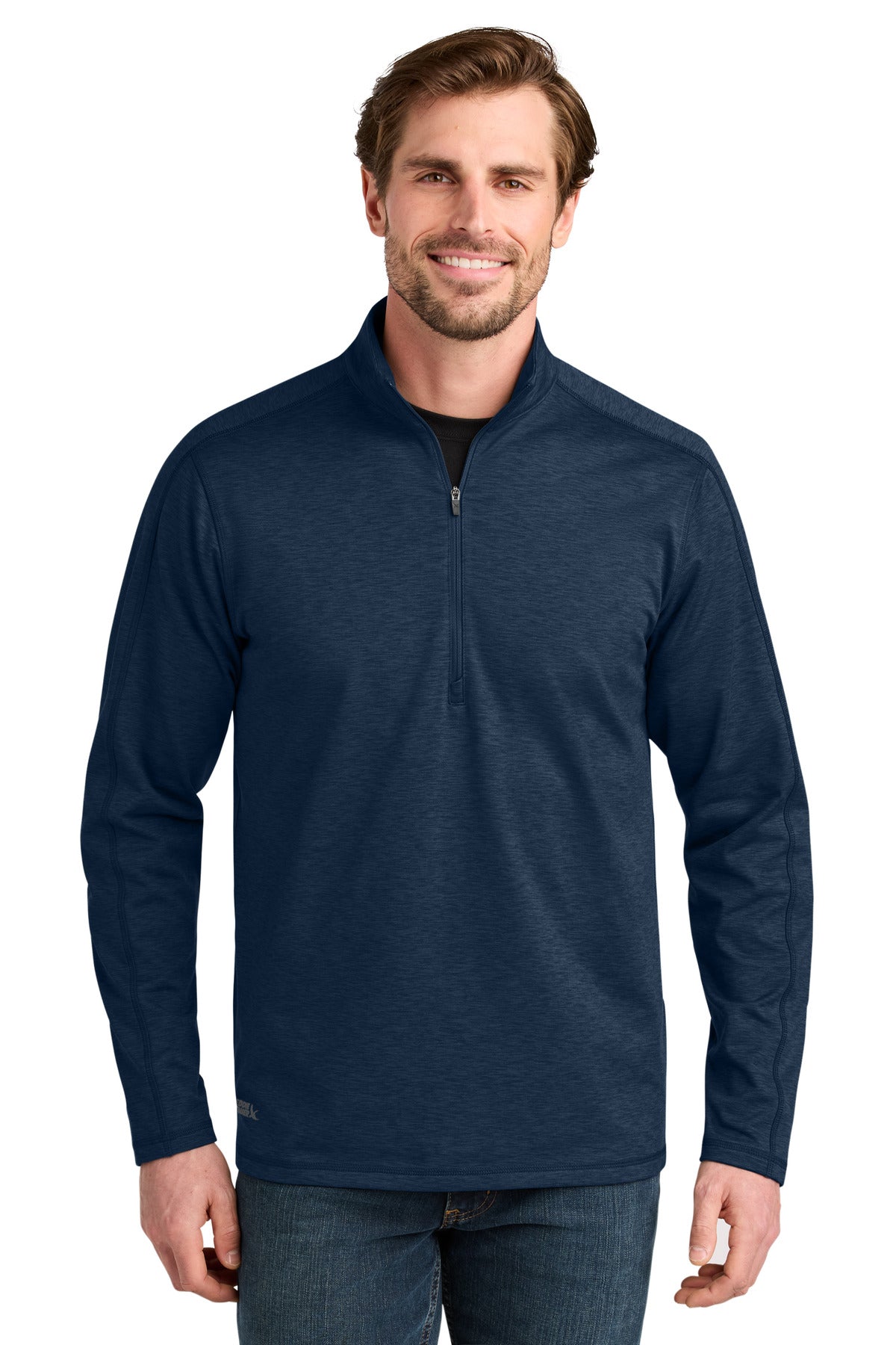 Custom Embroidered Eddie Bauer Sweatshirts in River Blue Navy Heather