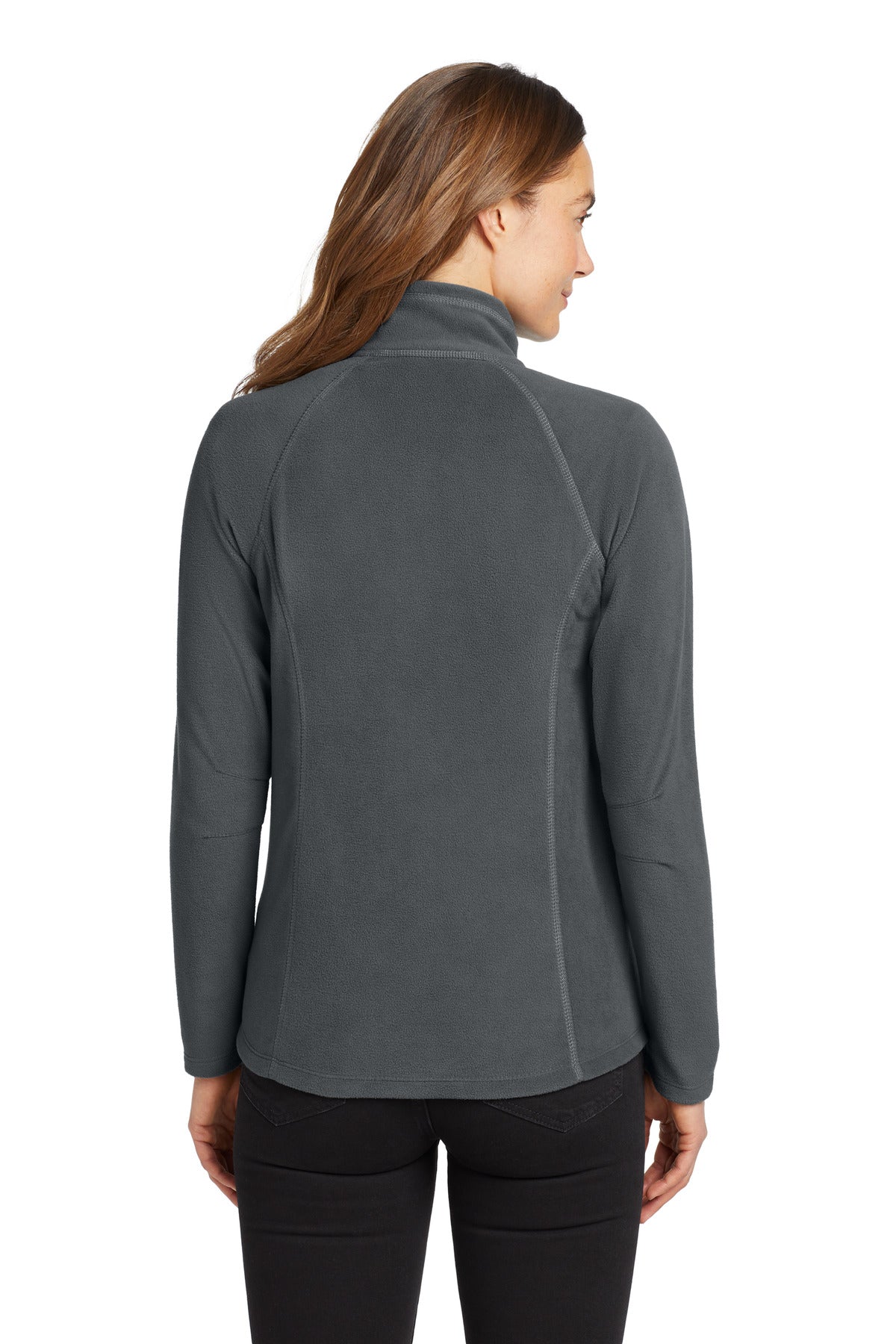 Custom Embroidered Eddie Bauer Women's Full-Zip Microfleece Jacket. EB225,Grey Steel