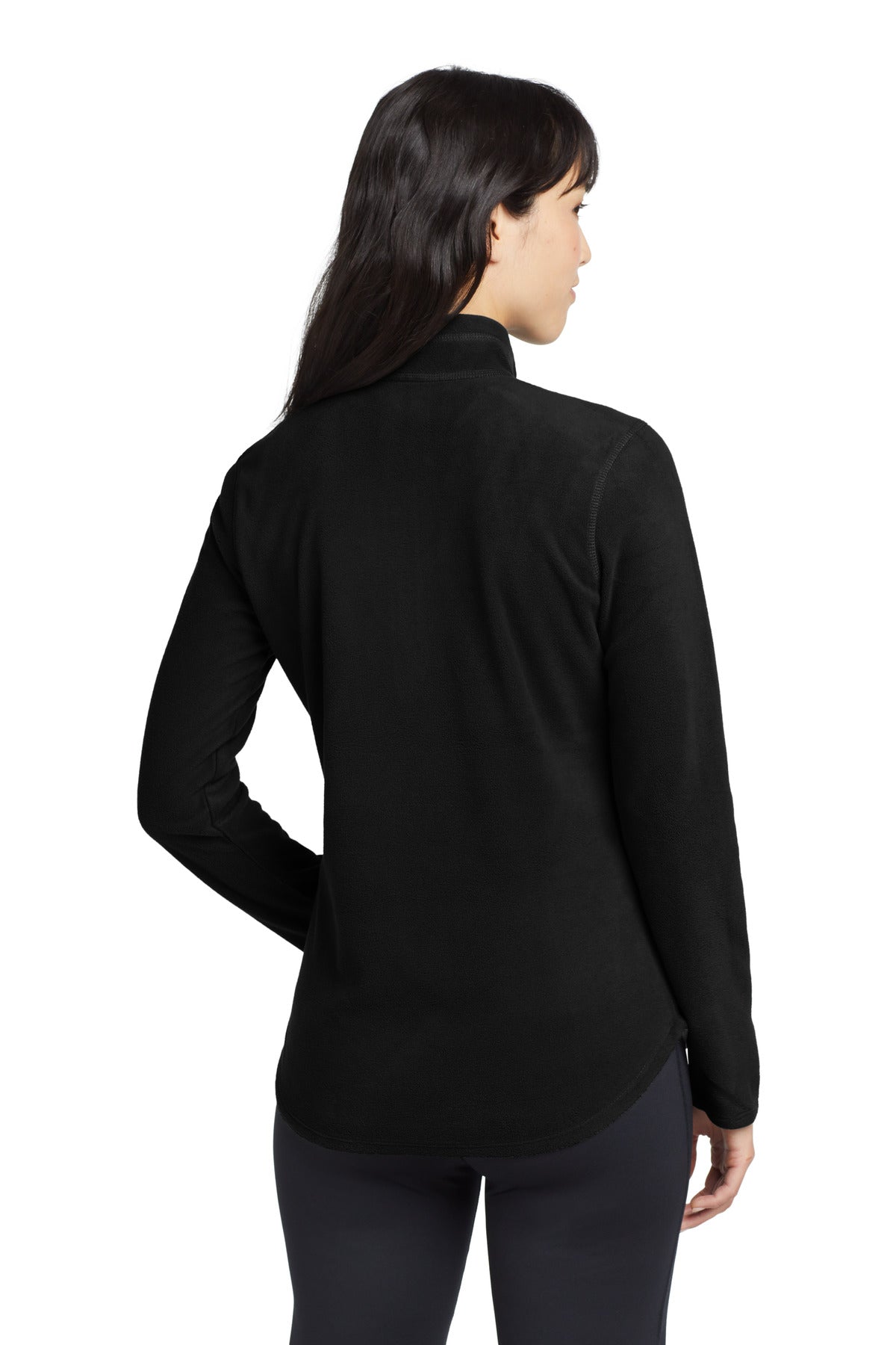 Custom Embroidered Eddie Bauer Women's 1/2-Zip Microfleece Jacket EB227,Black