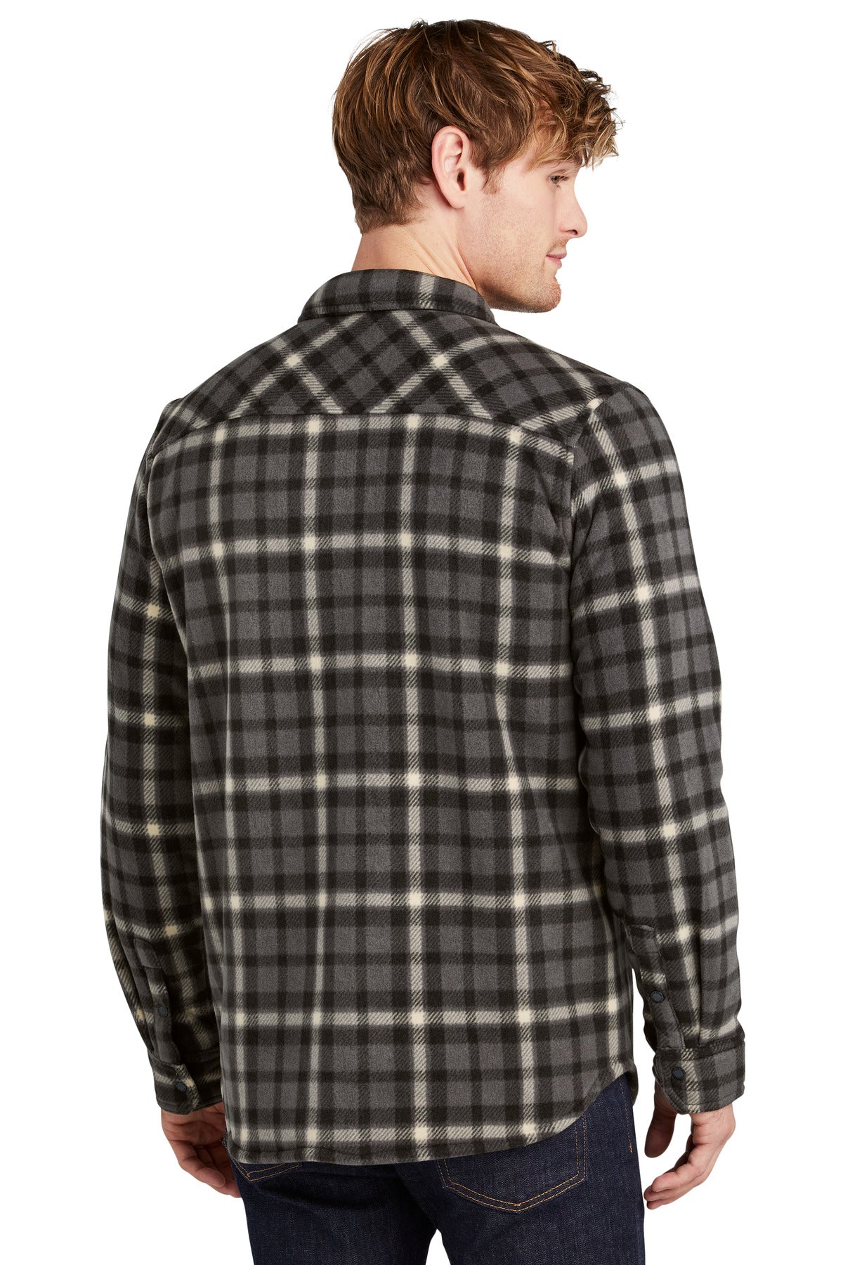 Custom Embroidered Eddie Bauer Woodland Shirt Jac EB228,Grey Steel/ Bone