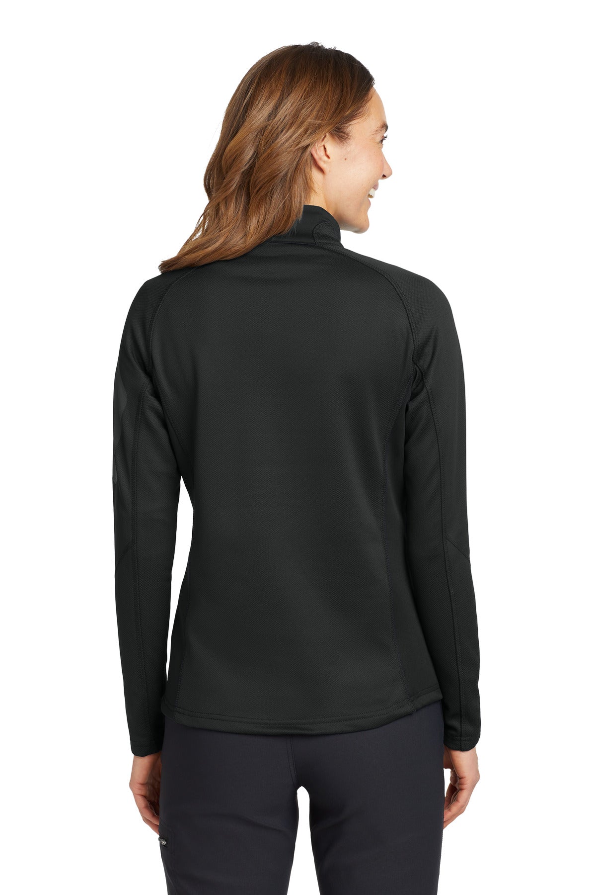 Custom Embroidered Eddie Bauer Women's 1/2-Zip Performance Fleece. EB235,Black