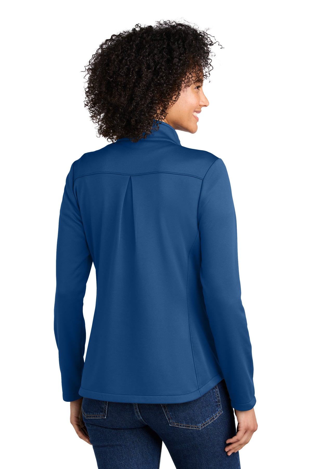 Custom Embroidered Eddie Bauer Women's Smooth Mid Layer Fleece 1/2-Zip EB2370,Cobalt Blue