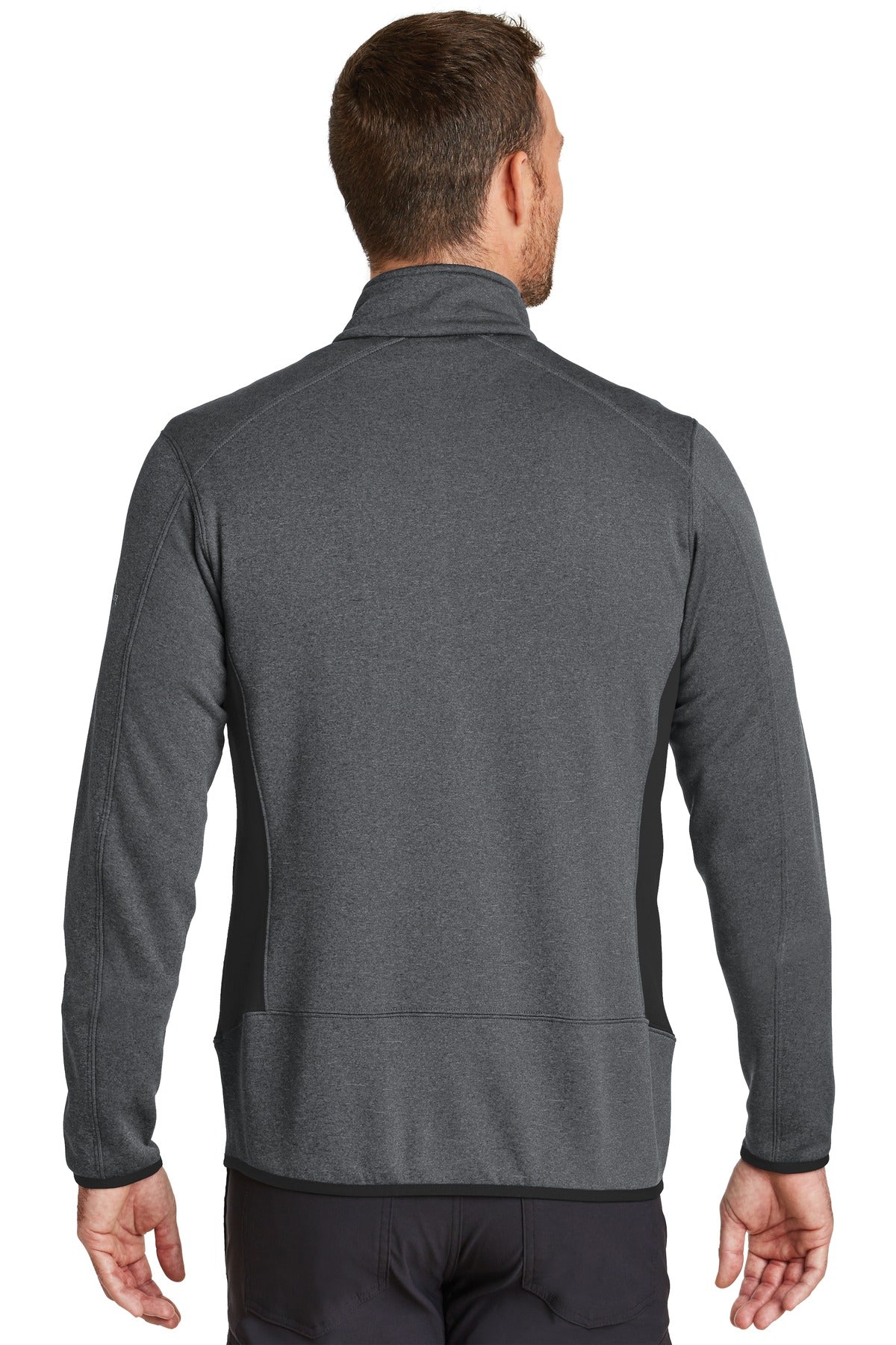 Custom Embroidered Eddie Bauer Full-Zip Heather Stretch Fleece Jacket. EB238,Dark Charcoal Heather
