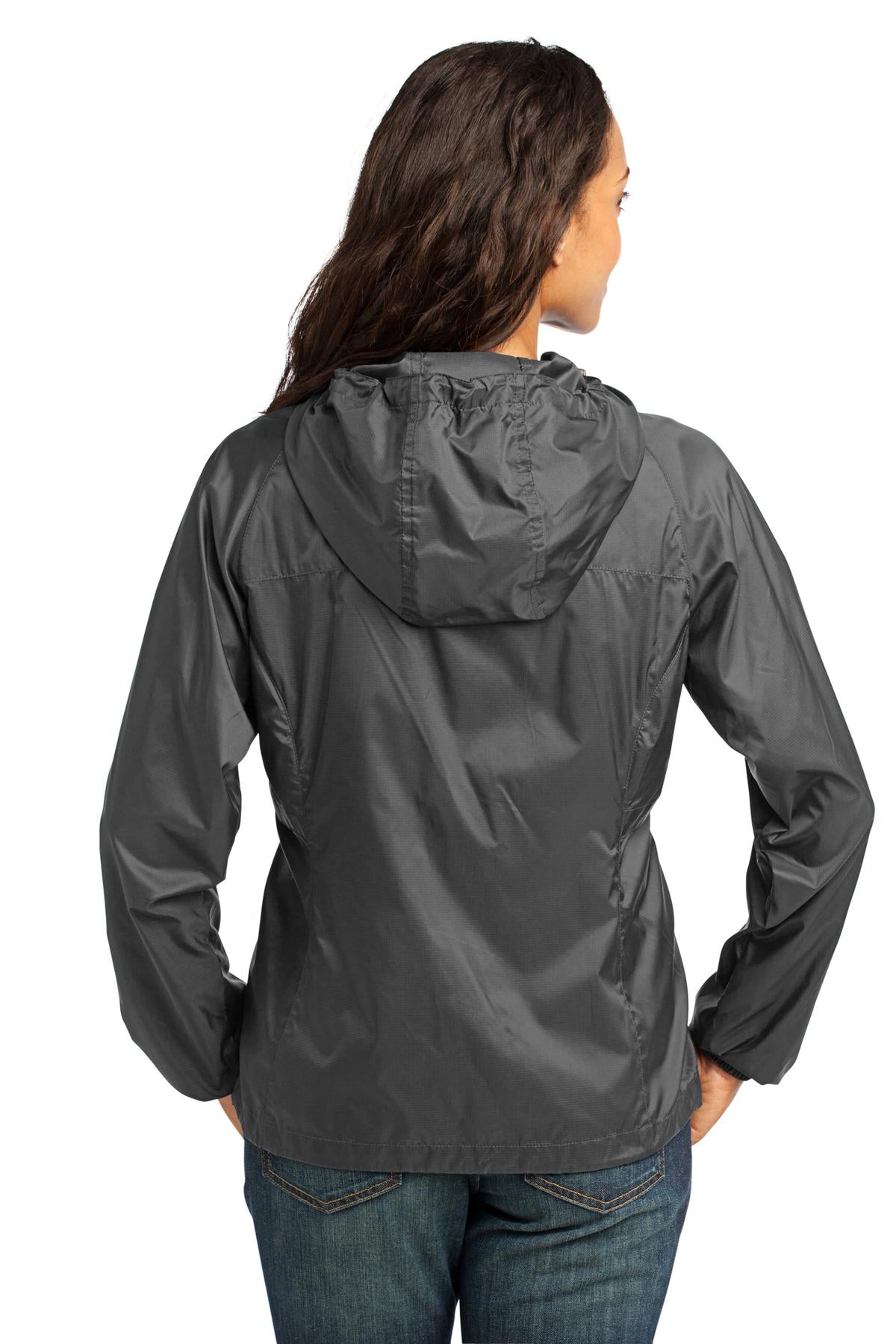 Custom Embroidered Eddie Bauer Women's Packable Wind Jacket. EB501,Grey Steel