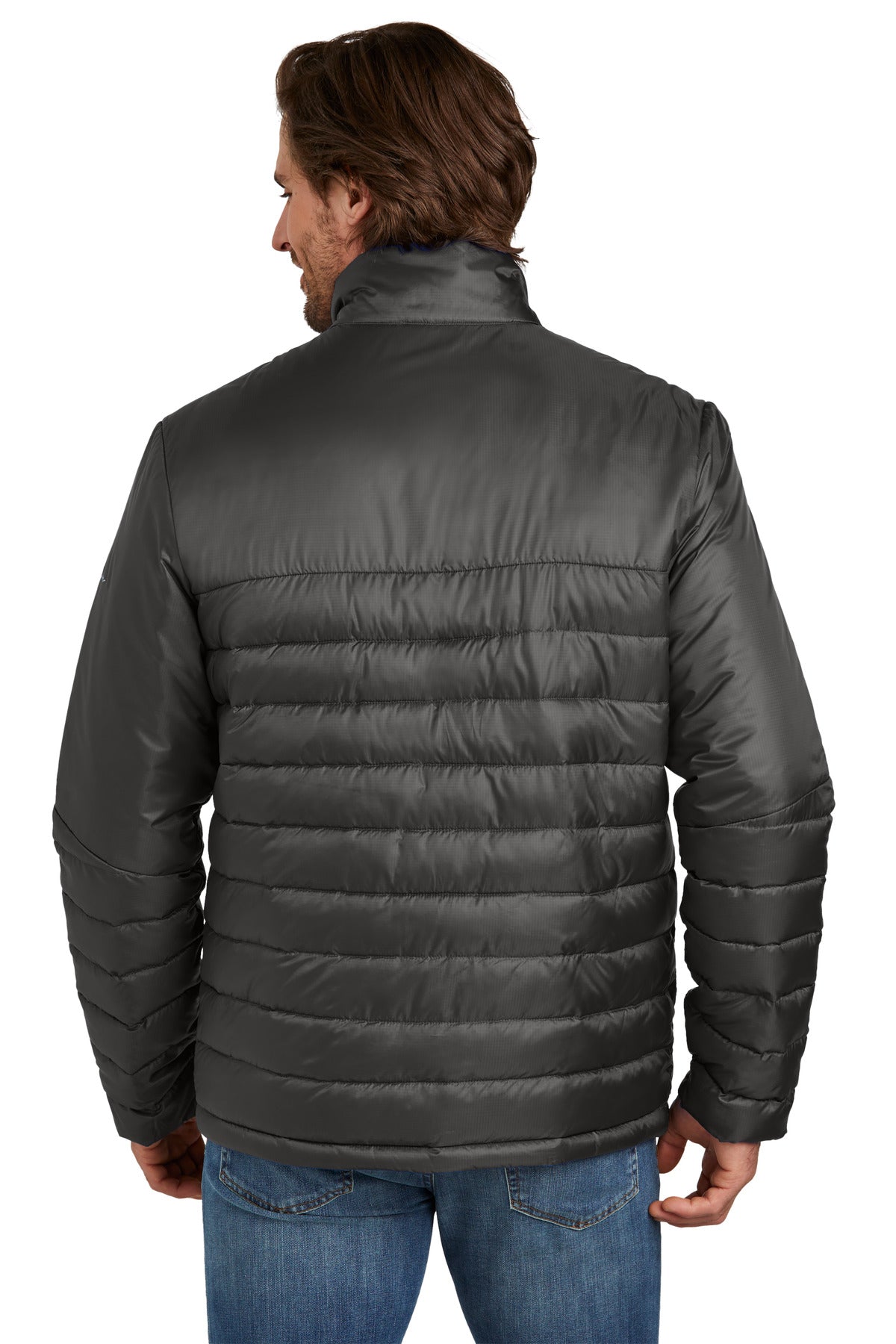 Custom Embroidered Eddie Bauer Quilted Jacket EB510,Iron Gate