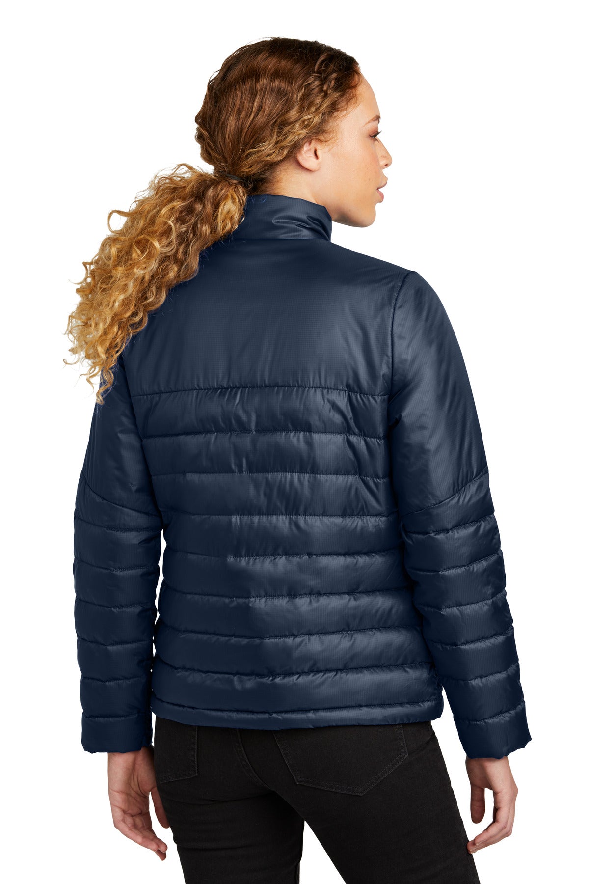 Custom Embroidered Eddie Bauer Women's Quilted Jacket EB511,River Blue Navy