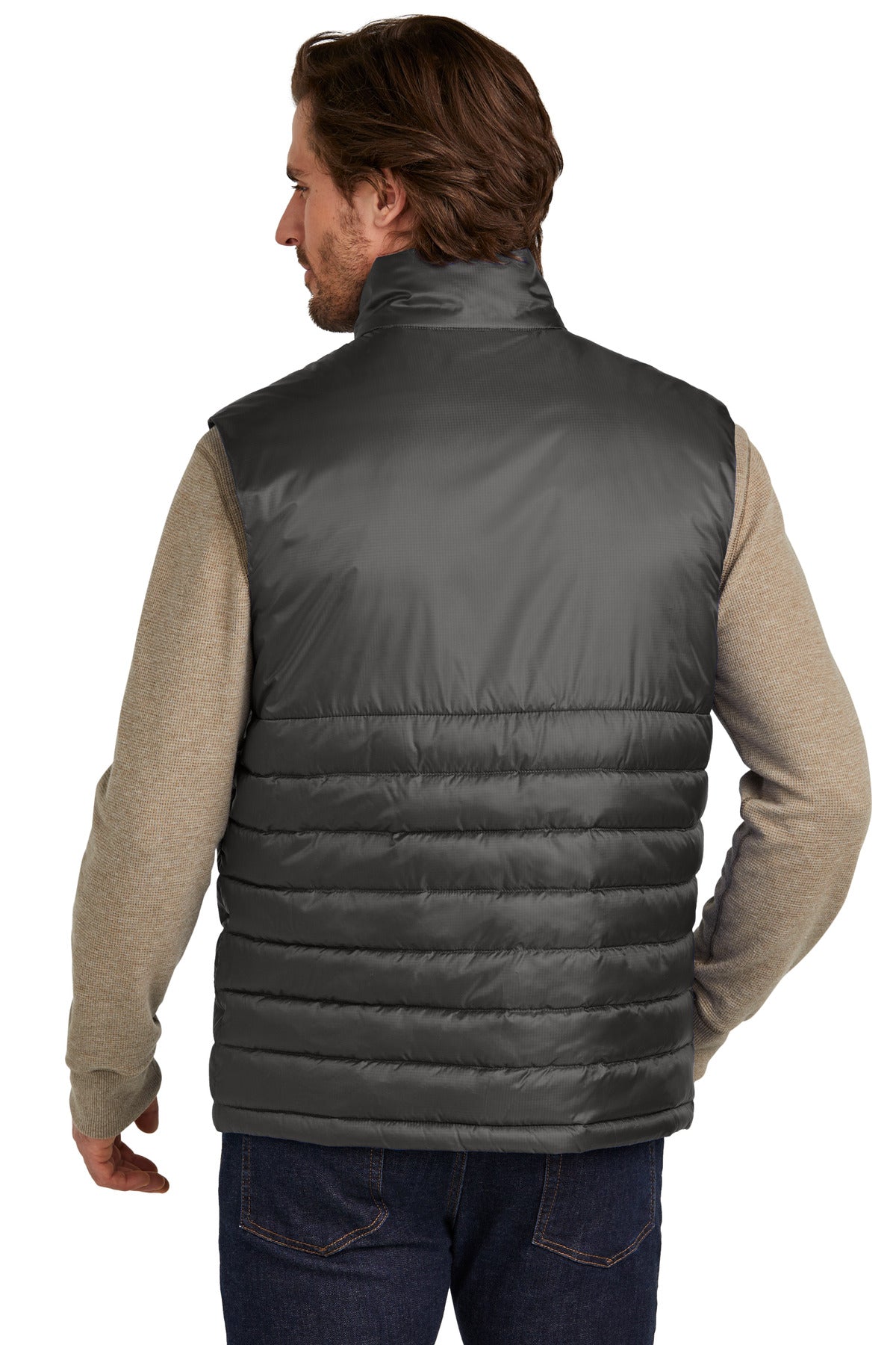 Custom Embroidered Eddie Bauer Quilted Vest EB512,Iron Gate